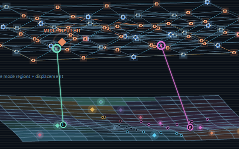 Central Lattice Lullabies crystal network and modal surface