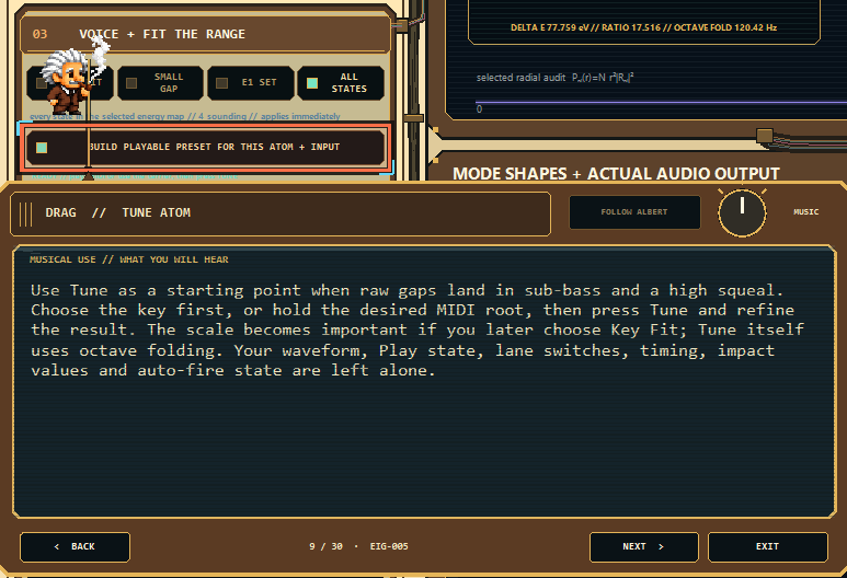 Playable tuning guide inside Eigensynth